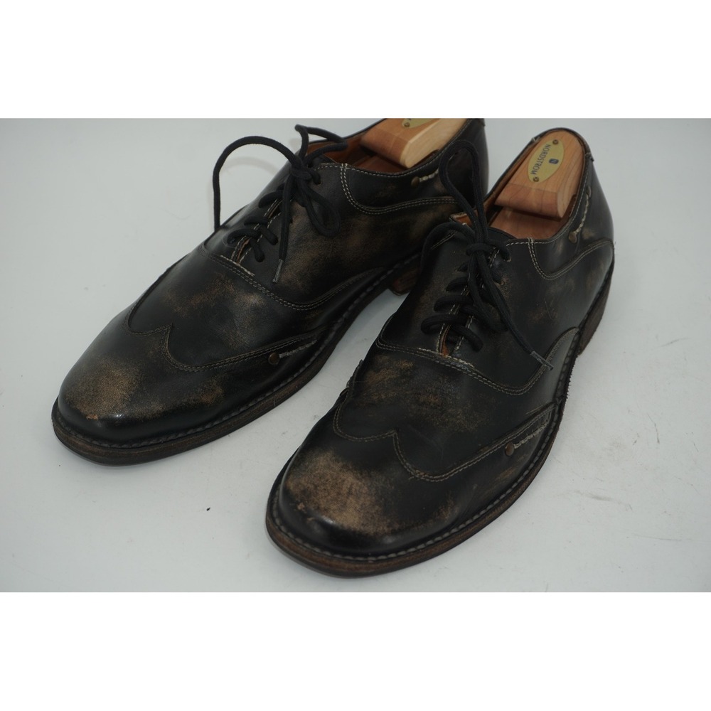 Bed Stu Shoes Black Leather Wingtip Derby Dress Studded Mexico Men's Size 8.5